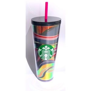 Starbucks Holiday 2021 Venti 24oz Tumbler Red Green & Gold swirl Limited Edition